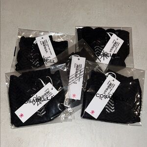 5 Cosabella Black Sweet Treat Geo Thong Panties Undies